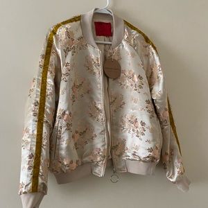 EMORY PARK Jacquard Floral Bomber Jacket